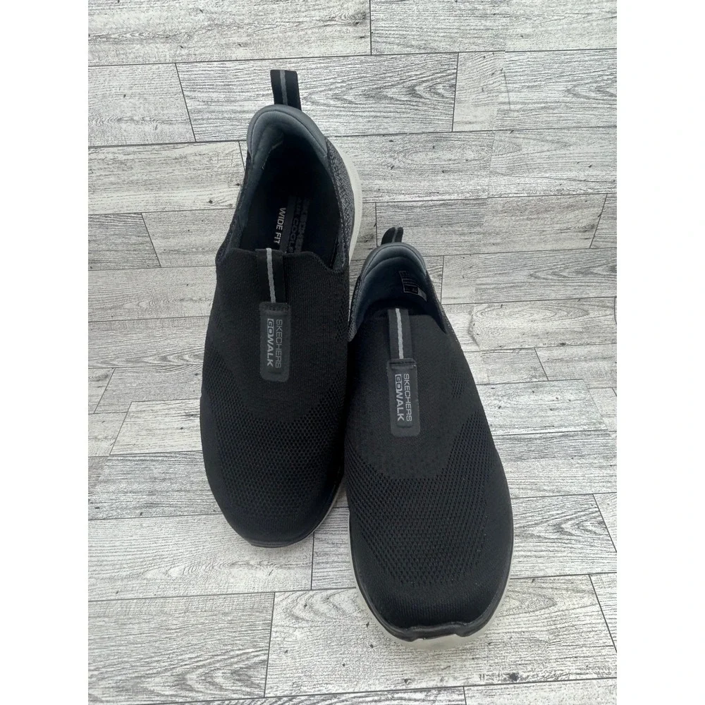Skechers GoWalk 6 Men Black Slip‎ On Walking Shoes 216202WW Wide Fit Size 9